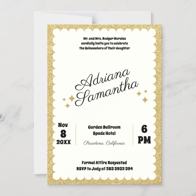 Eleganter, mädchenhafter Geburtstag Magneteinladung (Vorderseite)