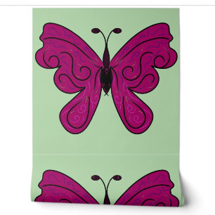 Eleganter Magenta Schmetterling   Wohndekor Muster Tapete