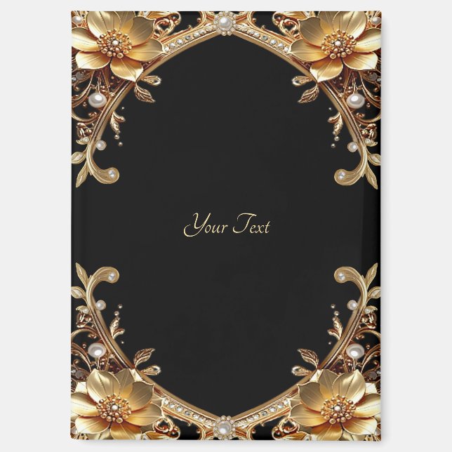 Eleganter Magnet mit goldenem Rahmen (Vorderseite)