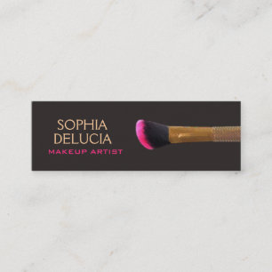 Eleganter Makeup Artist Gold Pink Makeup Brush Mini Visitenkarte