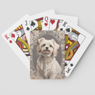 Eleganter malteser Hund, inspiriert von William Mo Spielkarten