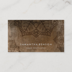 Eleganter Mandala-Blumen-Logo-Yoga-Lehrer Visitenkarte