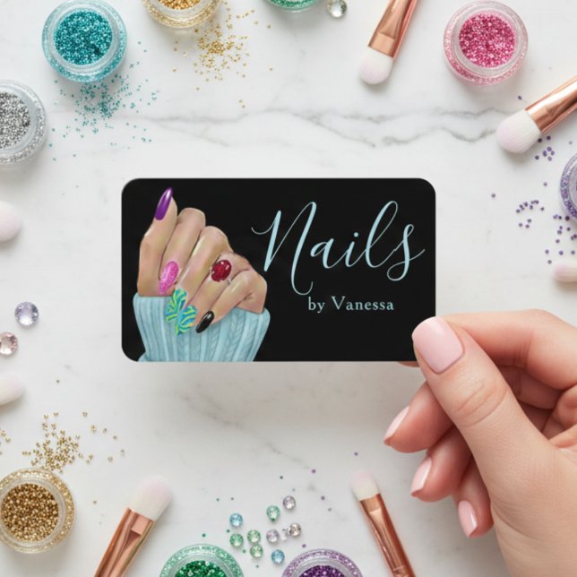 Eleganter Maniküre-Profi Nageltechniker Visitenkarte (Von Creator hochgeladen)