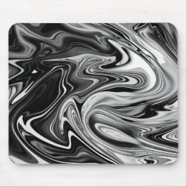 Eleganter Marmor 7 - flüssig Schwarz und Weiß Mousepad