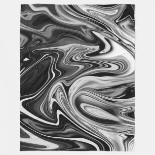 Eleganter Marmor 7 - Flüssigkeit Schwarzweiss Fleecedecke