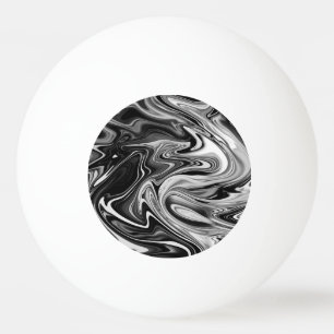 Eleganter Marmor 7 - Flüssigkeit Schwarzweiss Tischtennisball