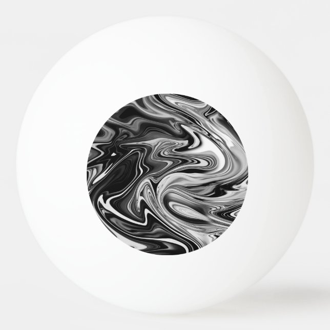 Eleganter Marmor 7 - Flüssigkeit Schwarzweiss Tischtennisball (Vorderseite)