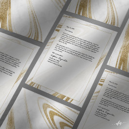 Eleganter Marmor-Gold-Briefkopf Briefbogen