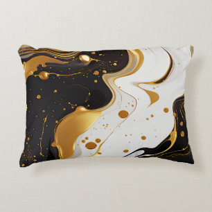 Eleganter Marmor Gold Luxus Glamour feminin Dekokissen