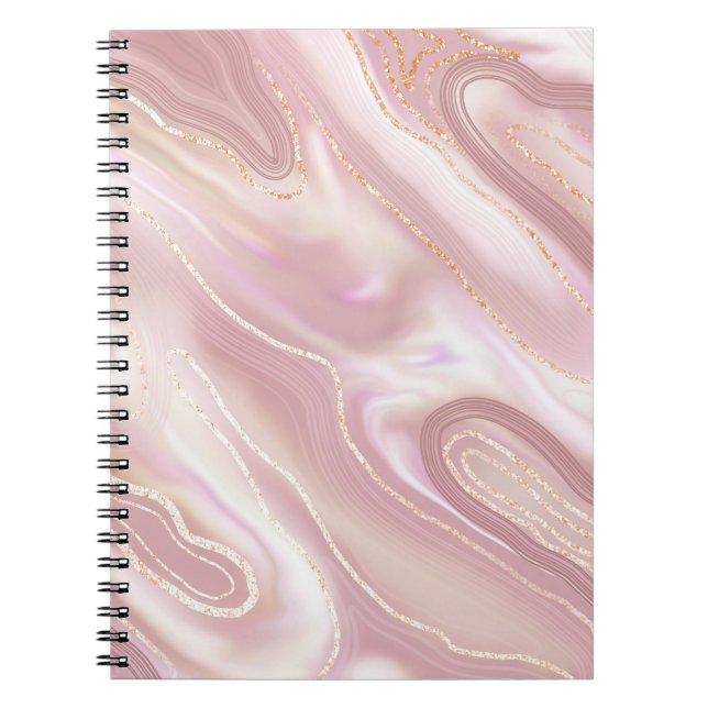 Eleganter Marmor: Goldstruktur der Rose Notizblock (Vorderseite)