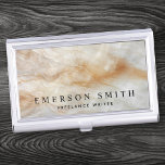 Eleganter Marmor sieht personalisiert aus Visitenkarten Dose<br><div class="desc">Eleganter Visitenkartenhalter mit Namen und Titel auf einem gedruckten Marmorhintergrund</div>