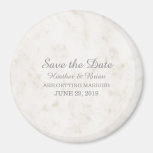 Eleganter Marmor Soft Beige Save-the-Date Magnet