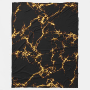 Eleganter Marmor style3 - schwarzes Gold Fleecedecke