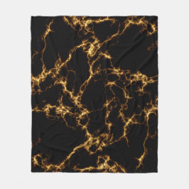 Eleganter Marmor style3 - schwarzes Gold Fleecedecke