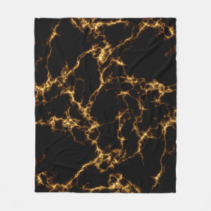 Eleganter Marmor style3 - schwarzes Gold Fleecedecke