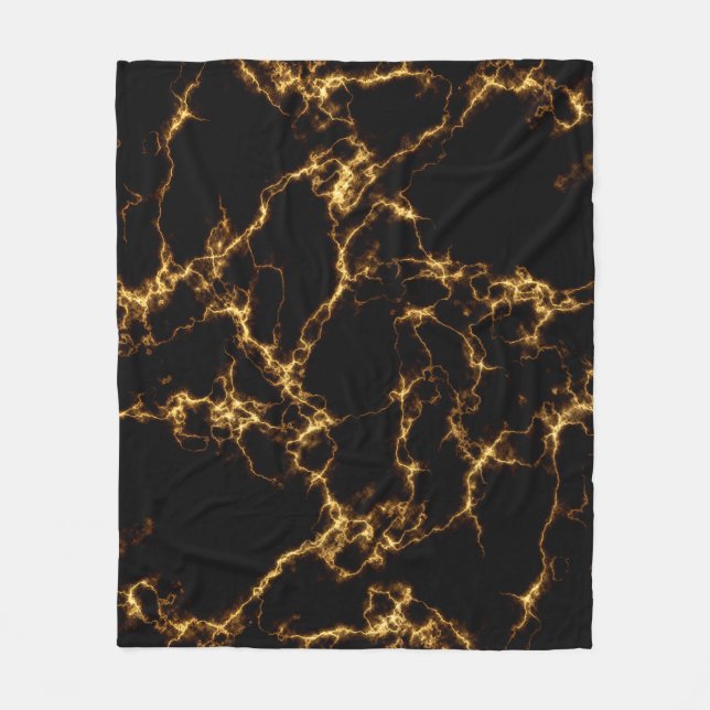 Eleganter Marmor style3 - schwarzes Gold Fleecedecke (Vorderseite)
