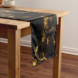 Eleganter Marmor style3 - schwarzes Gold Kurzer Tischläufer