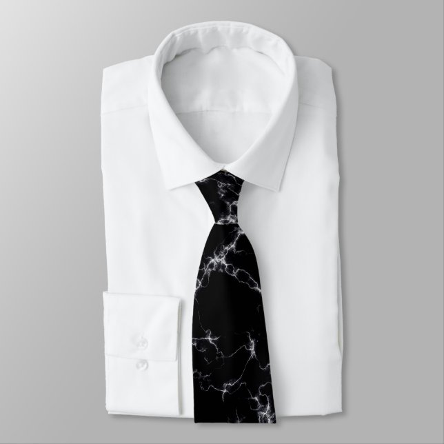 Eleganter Marmor style4 - Schwarzweiss Krawatte (Gebunden)