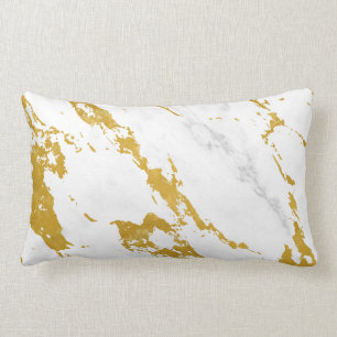 Eleganter Marmor style6 - Gold und Weiß Lendenkissen
