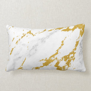 Eleganter Marmor style6 - Gold und Weiß Lendenkissen