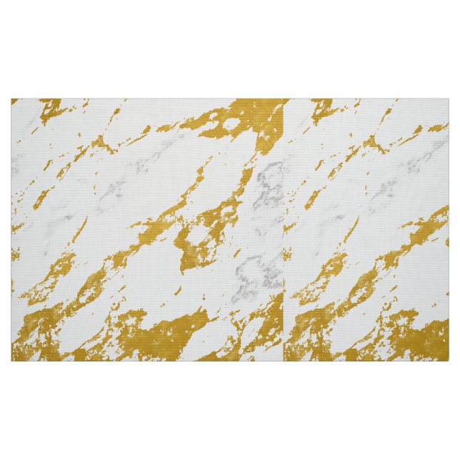 Eleganter Marmor style6 - Gold und Weiß Stoff (Fat Quarter (45,7 x 55,9 cm))