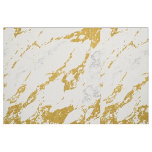 Eleganter Marmor style6 - Gold und Weiß Stoff
