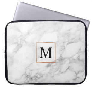Eleganter Marmor und Imitate Foil Border Laptop Sc Laptopschutzhülle