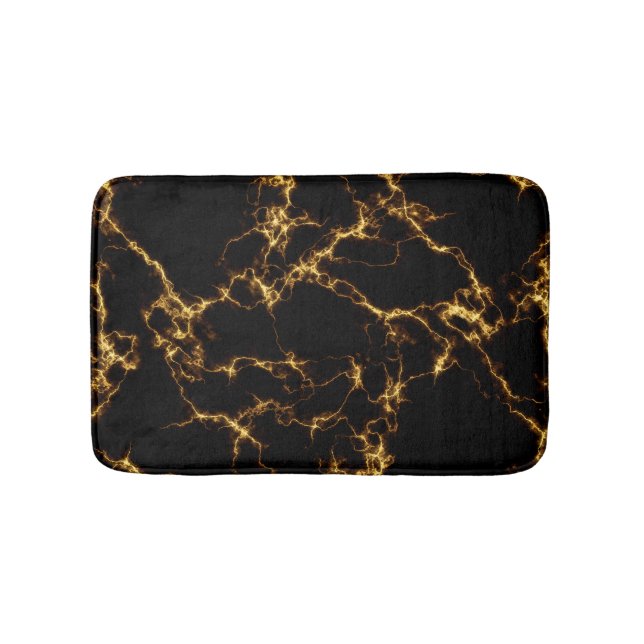 Eleganter Marmorstil3 - Schwarzes Gold Badematte (Vorderseite)