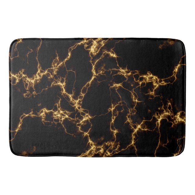 Eleganter Marmorstil3 - Schwarzes Gold Badematte (Vorderseite)