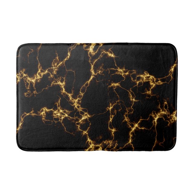 Eleganter Marmorstil3 - Schwarzes Gold Badematte (Vorderseite)