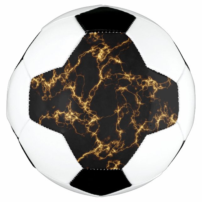 Eleganter Marmorstil3 - Schwarzes Gold Fußball (Vorderseite)