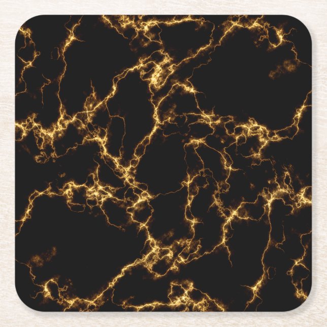 Eleganter Marmorstil3 - Schwarzes Gold Rechteckiger Pappuntersetzer (Vorderseite)
