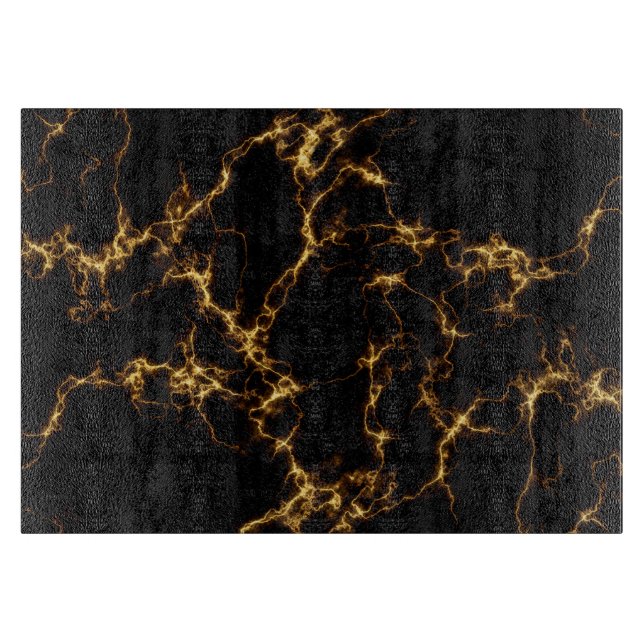 Eleganter Marmorstil3 - Schwarzes Gold Schneidebrett (Vorderseite)