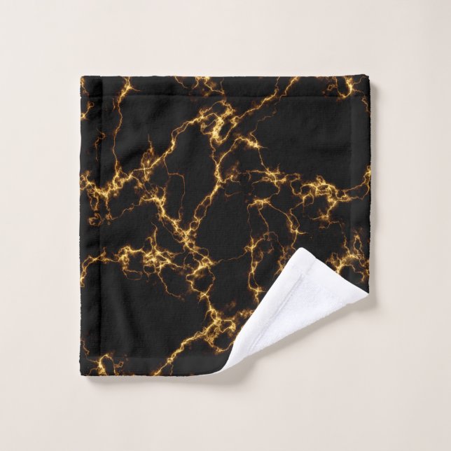 Eleganter Marmorstil3 - Schwarzes Gold Waschlappen (Waschlappen)