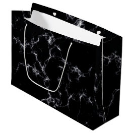Eleganter Marmorstil4 - Schwarz und Weiß Große Geschenktüte