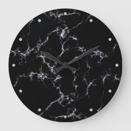 Eleganter Marmorstil4 - Schwarz und Weiß Große Wanduhr