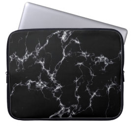 Eleganter Marmorstil4 - Schwarz und Weiß Laptopschutzhülle