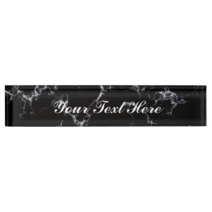 Eleganter Marmorstil4 - Schwarz und Weiß Namensplakette