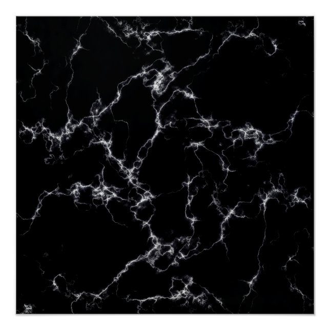 Eleganter Marmorstil4 - Schwarz und Weiß Poster (Vorderseite)