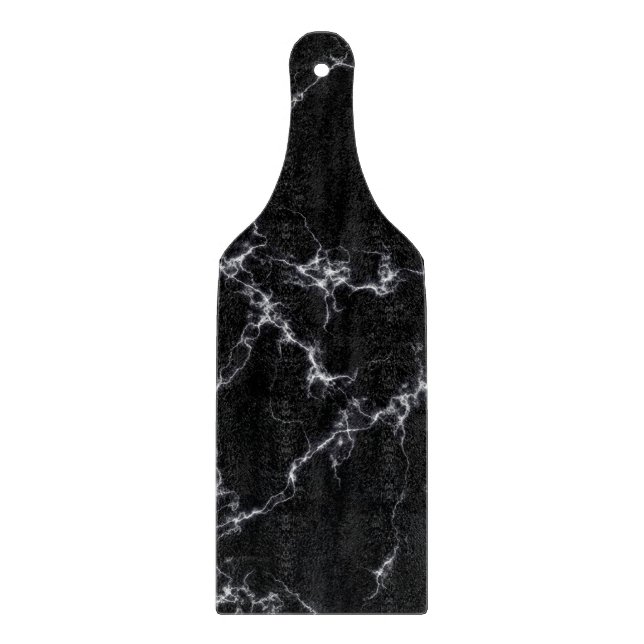 Eleganter Marmorstil4 - Schwarz und Weiß Schneidebrett (Vorderseite)