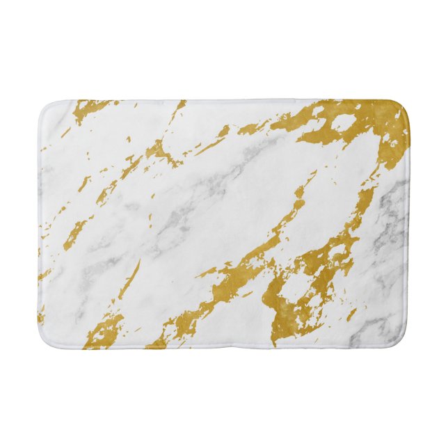 Eleganter Marmorstil6 - Gold und Weiß Badematte (Vorderseite)