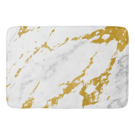 Eleganter Marmorstil6 - Gold und Weiß Badematte