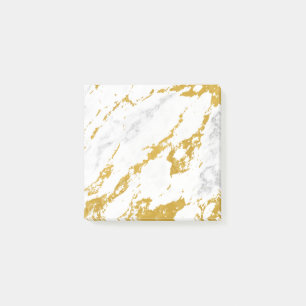 Eleganter Marmorstil6 - Gold und Weiß Post-it Klebezettel