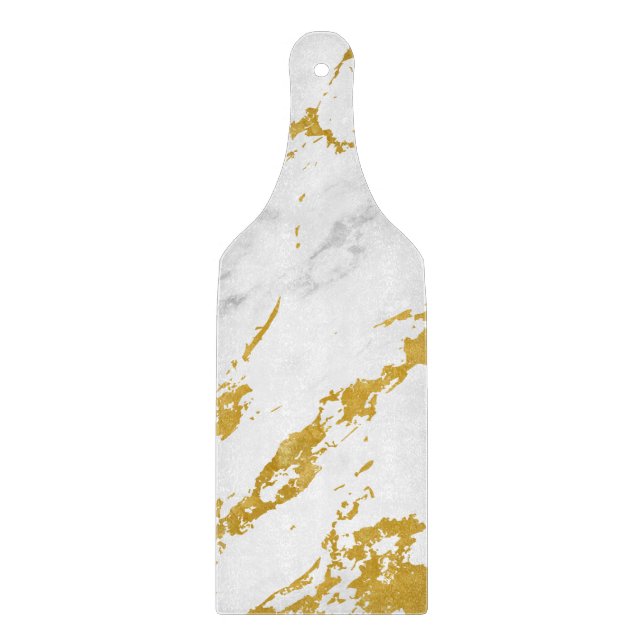 Eleganter Marmorstil6 - Gold und Weiß Schneidebrett (Vorderseite)