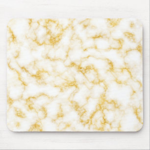 Eleganter Marmorstil - Gold White Mousepad