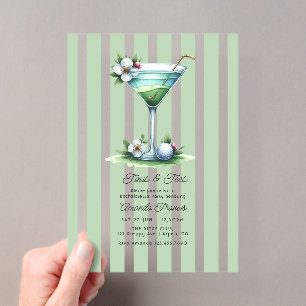 Eleganter Martini-Golf-Junggesellinnenabschied Acryleinladungen