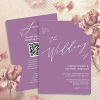 Eleganter Mauve QR Code in einer modernen Hochzeit