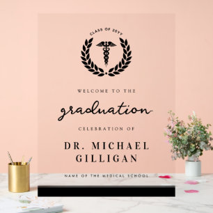 Eleganter Medical School Abschluss Begrüßungszeich Acrylschild