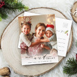 Eleganter Merry and Bright Foto Holiday Postkarte<br><div class="desc">Einfache und elegante Foto Postkarte. Für eine erweiterte Anpassung dieses Designs klicken Sie bitte auf den Link Weitere anpassen,  um den Schriftart,  die Größe,  die Farbe usw. zu ändern.</div>