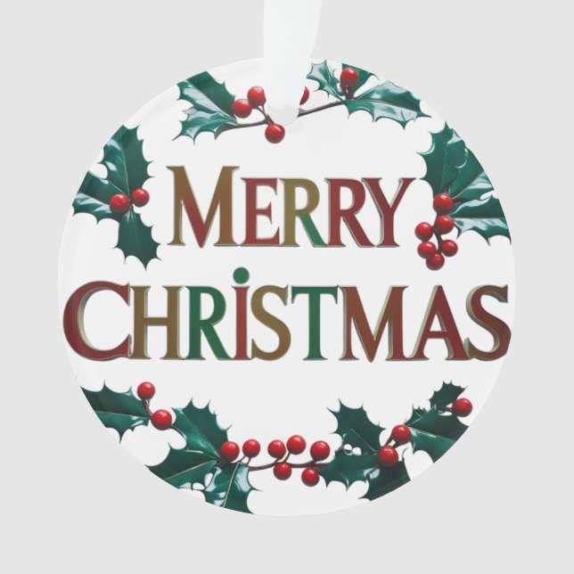 Eleganter Merry Christmas Acrylic Circle Ornament (Vorderseite)
